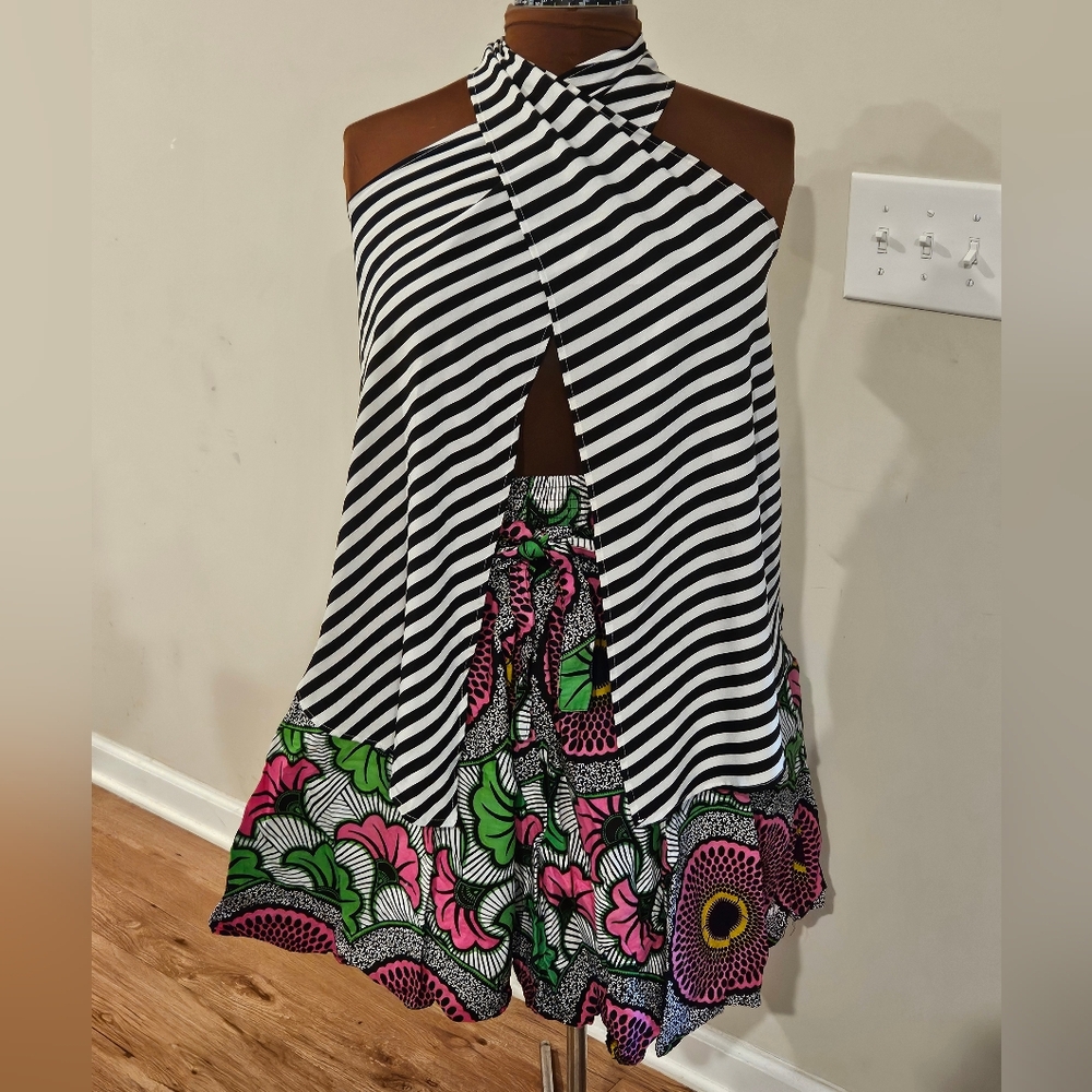 "One Size" Floral Circle Skirt with elastic waist
